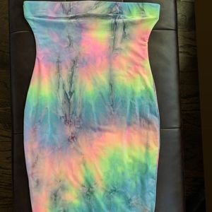 Strapless Tie dye bodycon dress